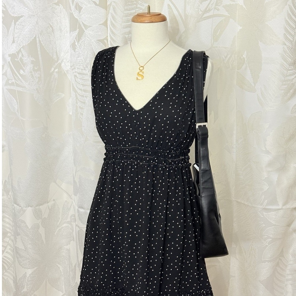 Max Studio Vintage Black and white‎ Polka Dot  Dress Medium